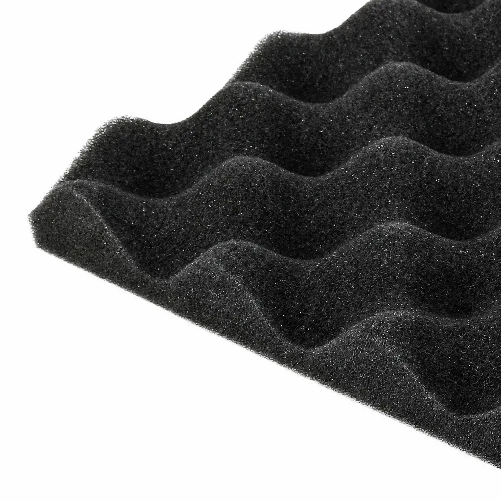Acoustic Foam Wall Panels Sound Absorption 50x50x5cm Black 14 Piece