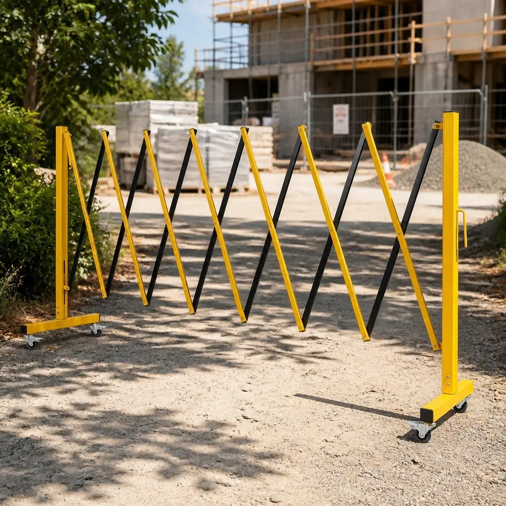 Expandable Safety Barrier Gate Traffic Control 11FT Yellow and Black