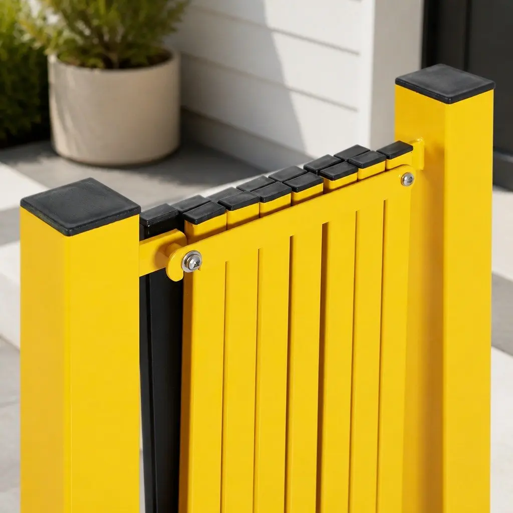Expandable Safety Barrier Gate Traffic Control 11FT Yellow and Black