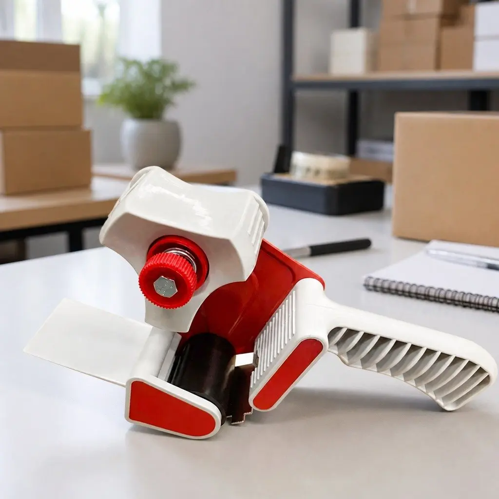 Packaging Tape Dispenser Gun Handheld Sealing Tool 50mm Red White
