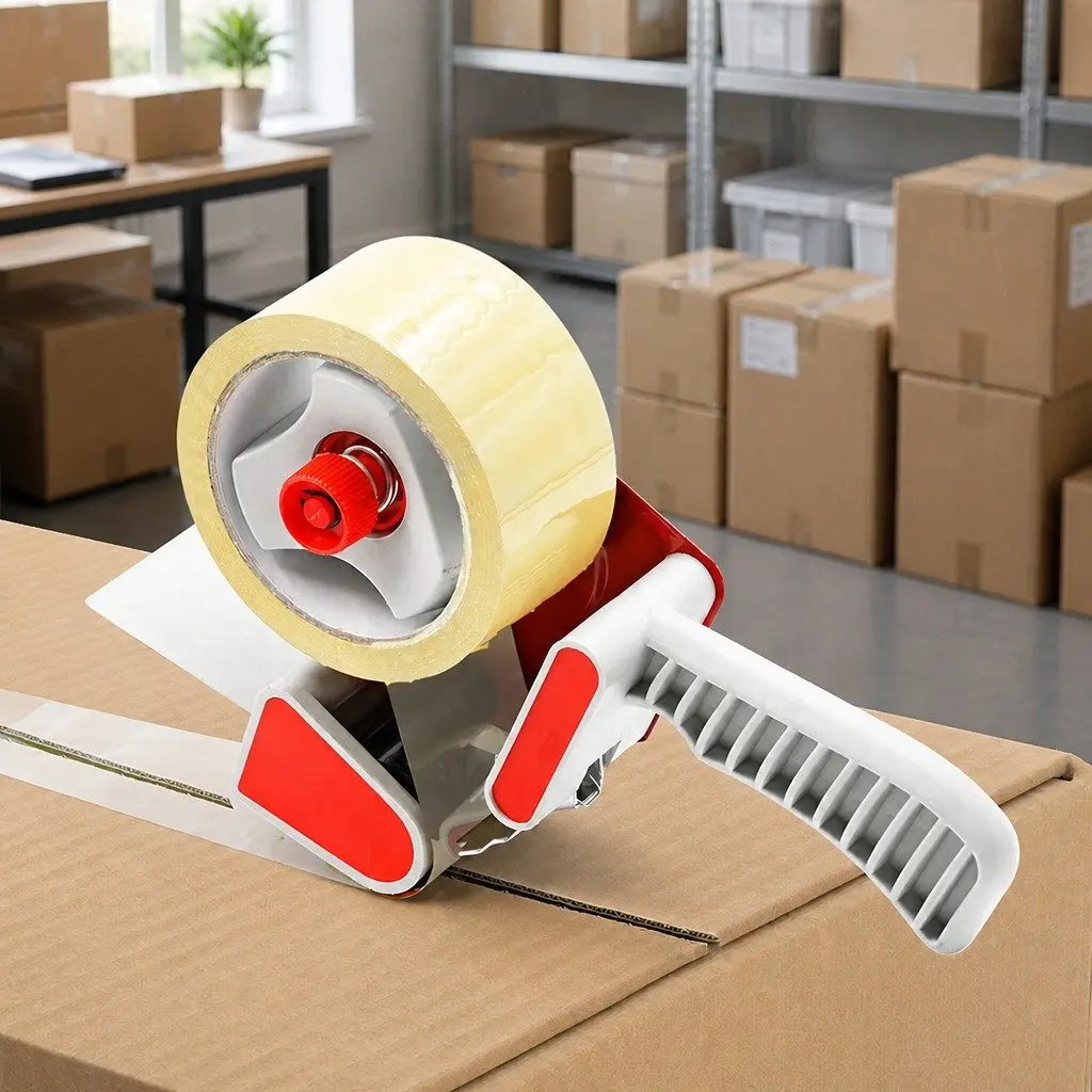 Packaging Tape Dispenser Gun Handheld Sealing Tool 50mm Red White