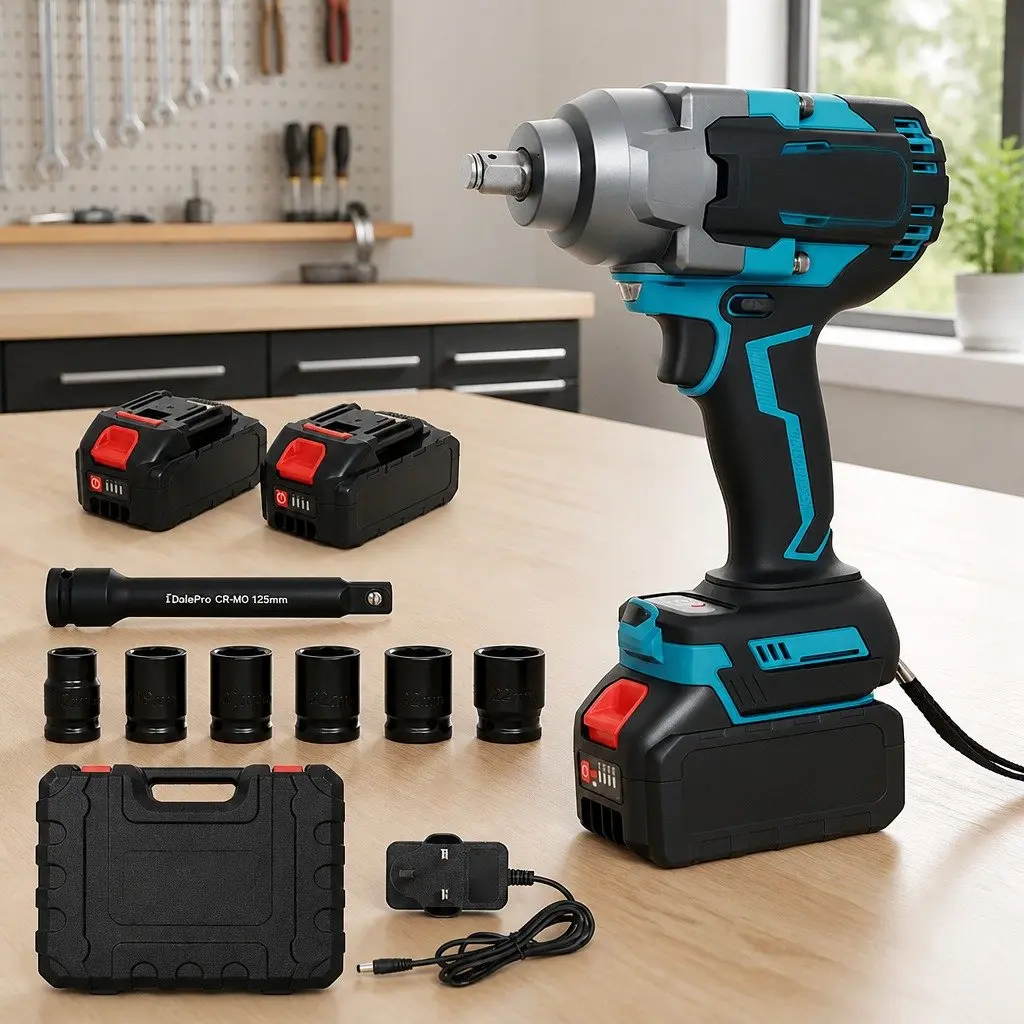 Cordless Impact Wrench 21V 1200Nm Torque 3-Speed Brushless Motor 4.0Ah Battery