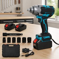 Cordless Impact Wrench 21V 1200Nm Torque 3-Speed Brushless Motor 4.0Ah Battery