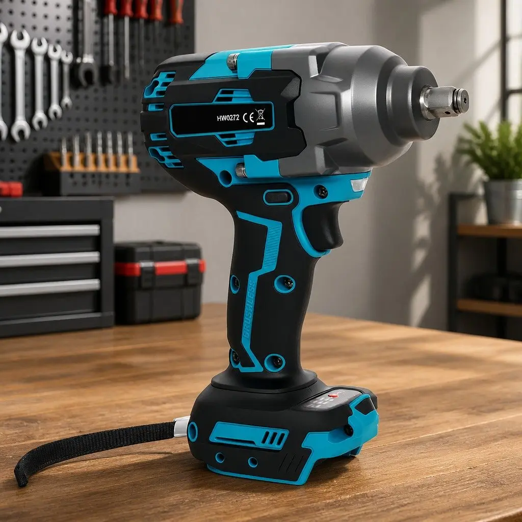 Cordless Impact Wrench 21V 1200Nm Torque 3-Speed Brushless Motor 4.0Ah Battery
