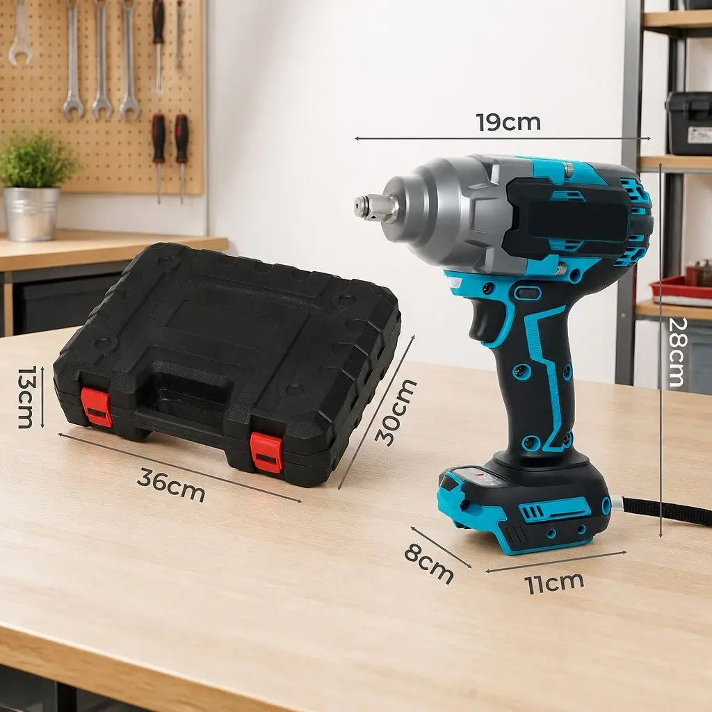 Cordless Impact Wrench 21V 1200Nm Torque 3-Speed Brushless Motor 4.0Ah Battery