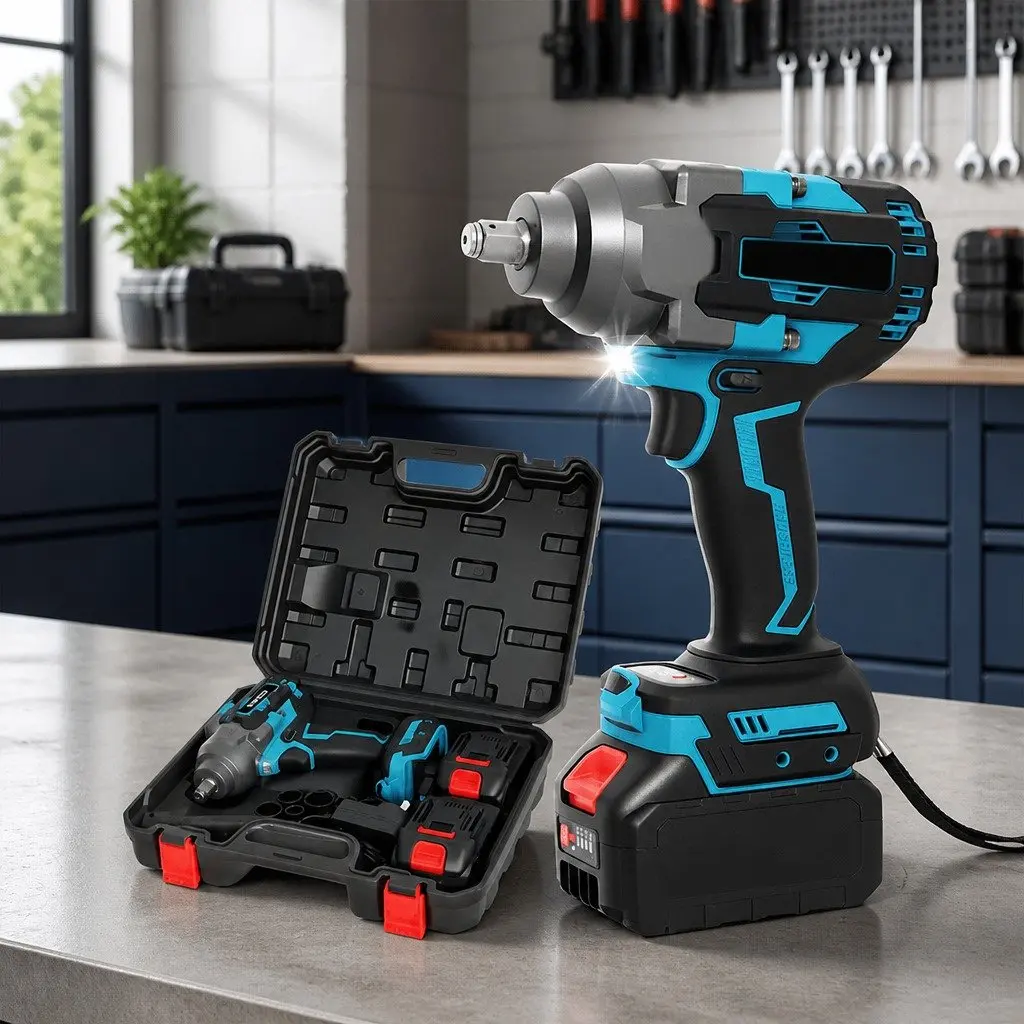 Cordless Impact Wrench 21V 1200Nm Torque 3-Speed Brushless Motor 4.0Ah Battery