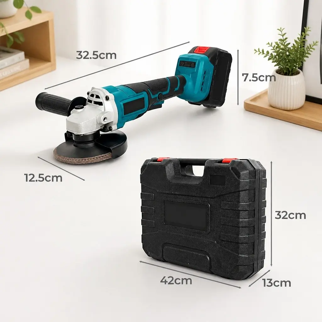 21V Cordless Angle Grinder Kit 125mm Brushless Motor 11500 RPM 2 Batteries