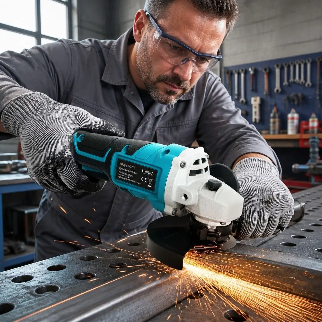 21V Cordless Angle Grinder Kit 125mm Brushless Motor 11500 RPM 2 Batteries