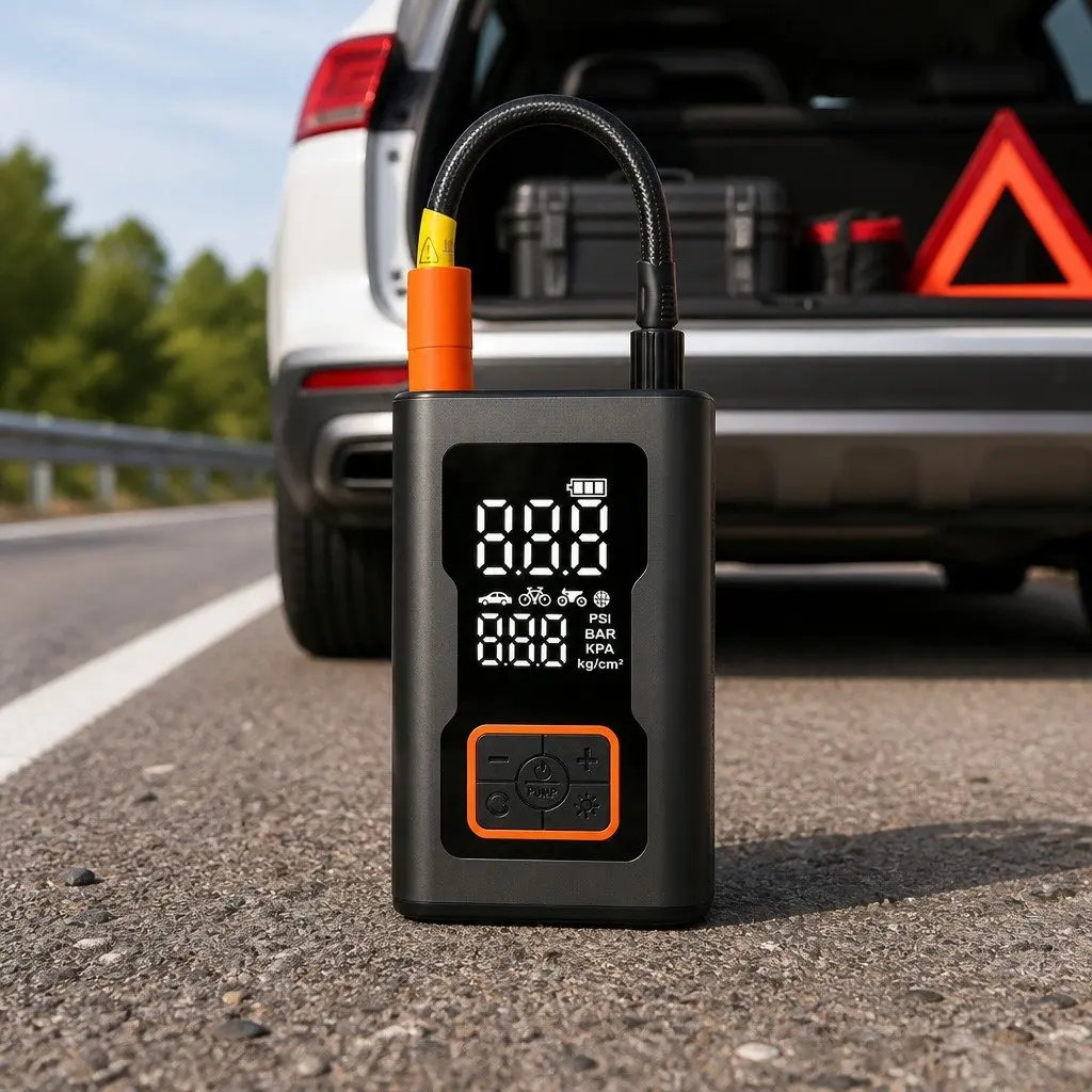 Portable Tire Inflator 150PSI Electric Pump Car Bike Sports Equipment USB-C Rechargeable Lightweight