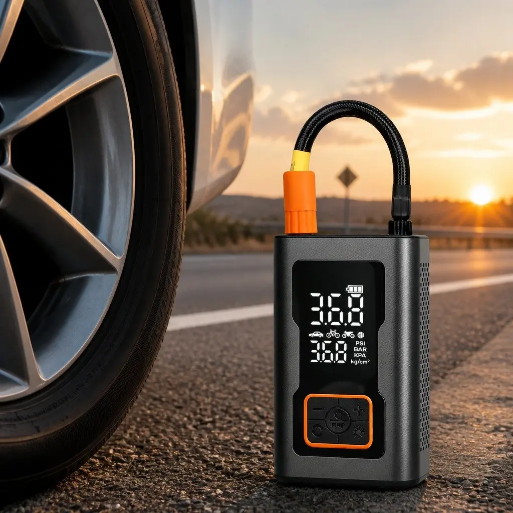 Portable Tire Inflator 150PSI Electric Pump Car Bike Sports Equipment USB-C Rechargeable Lightweight