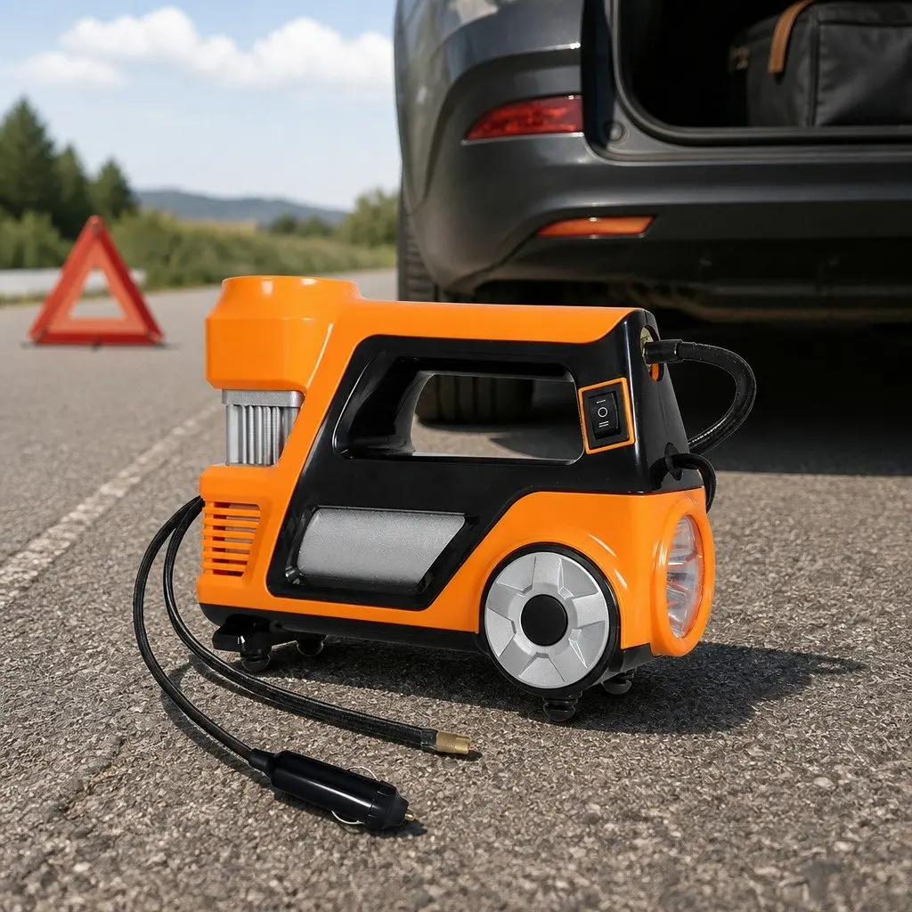 12V Car Tyre Inflator Digital Air Pump 150PSI Portable Compressor Orange Black Silver