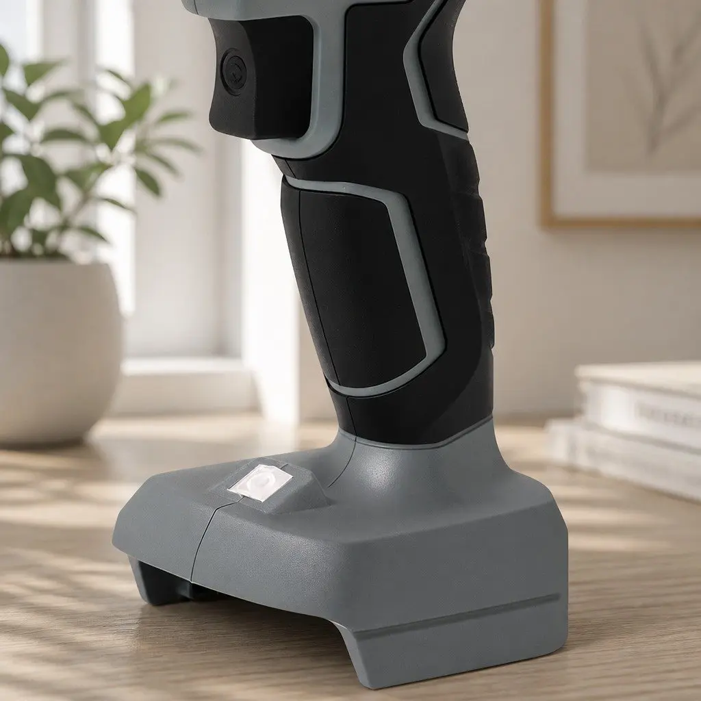 Cordless Heat Gun 21V 500°C Turbo Air Flow Grey Black 5 Nozzle Attachments for Shrink Wrapping Soldering Paint Stripping
