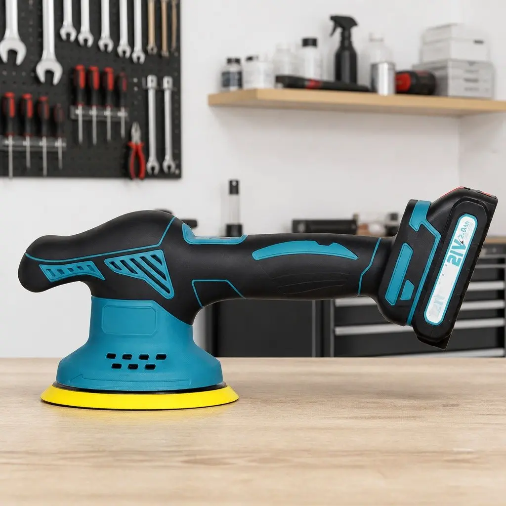Cordless Car Polisher Buffer Brushless Motor 6 Speed 6 Inch Blue Black