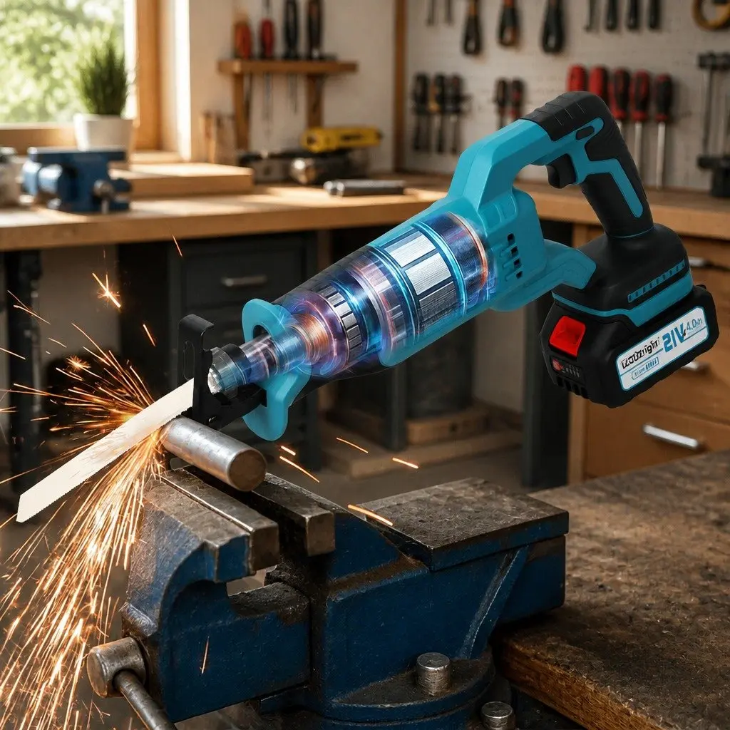 Cordless Reciprocating Saw 21V Brushless Variable Speed Electric Cutting Tool