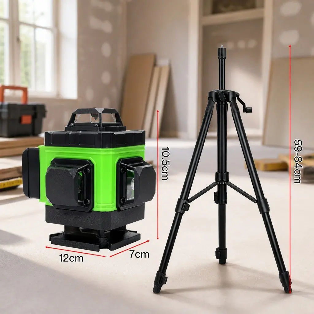 16 Line Laser Level Self Leveling Green 360 Rotary Tool with Tripod