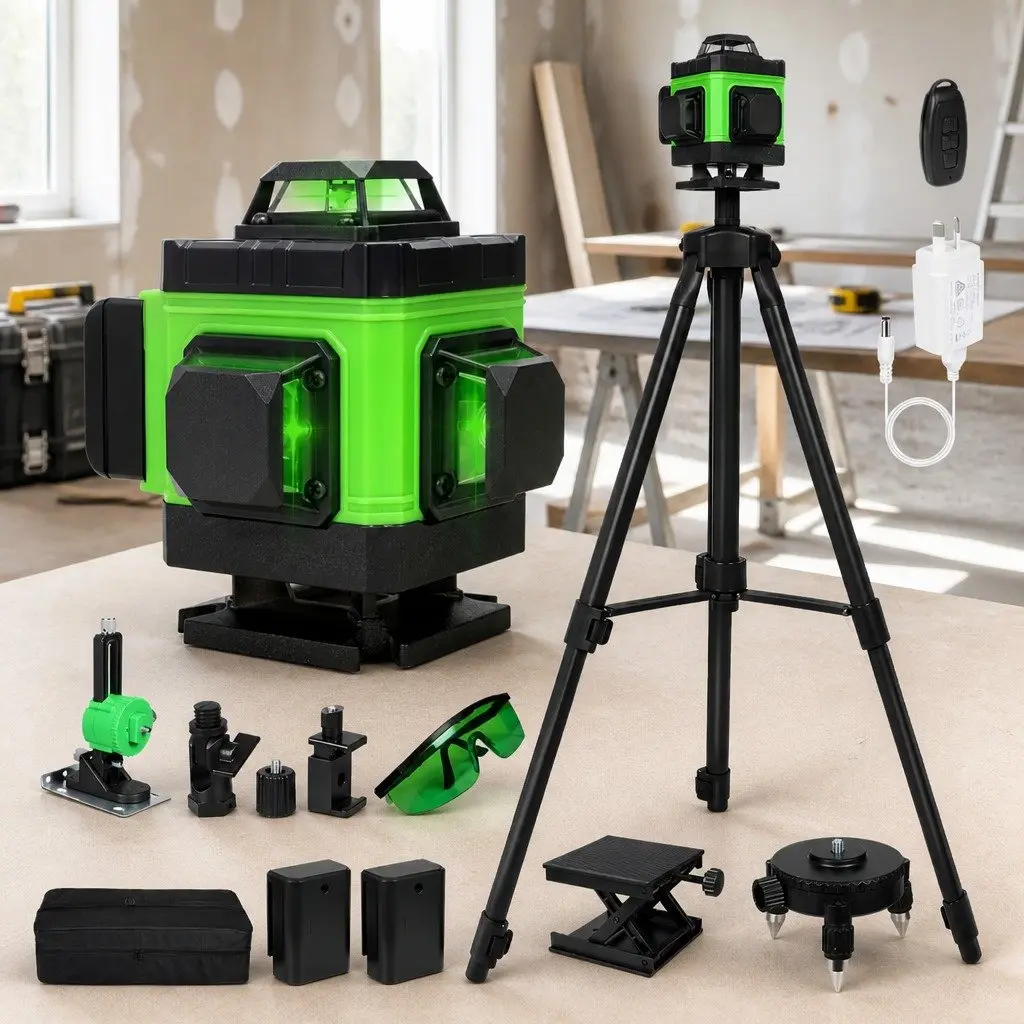 16 Line Laser Level Self Leveling Green 360 Rotary Tool with Tripod