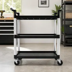 Reliable 3-Tier Tool Trolley for Your Workspace