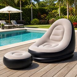 Reliable Inflatable Air Chair and Ottoman for Comfort