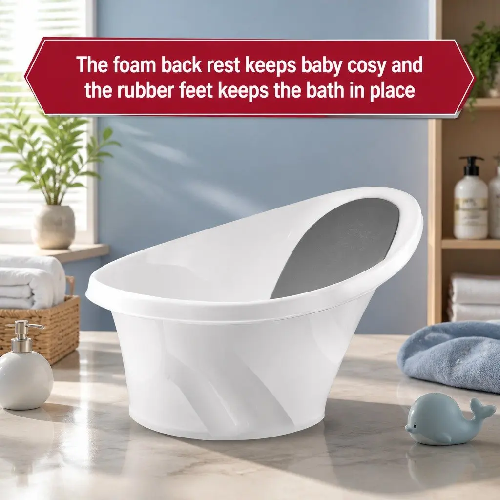 Baby Bath Tub Newborn Support 60cm Black