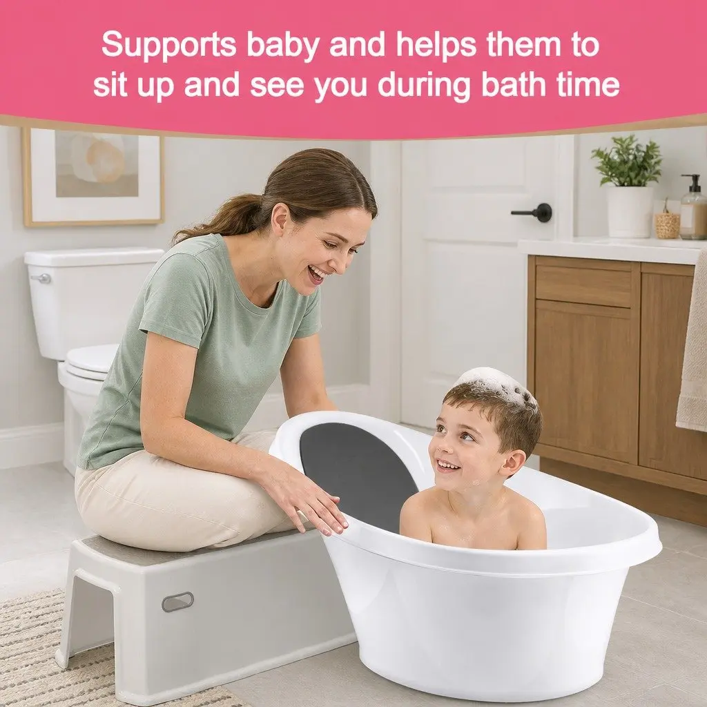 Baby Bath Tub Newborn Support 60cm Black