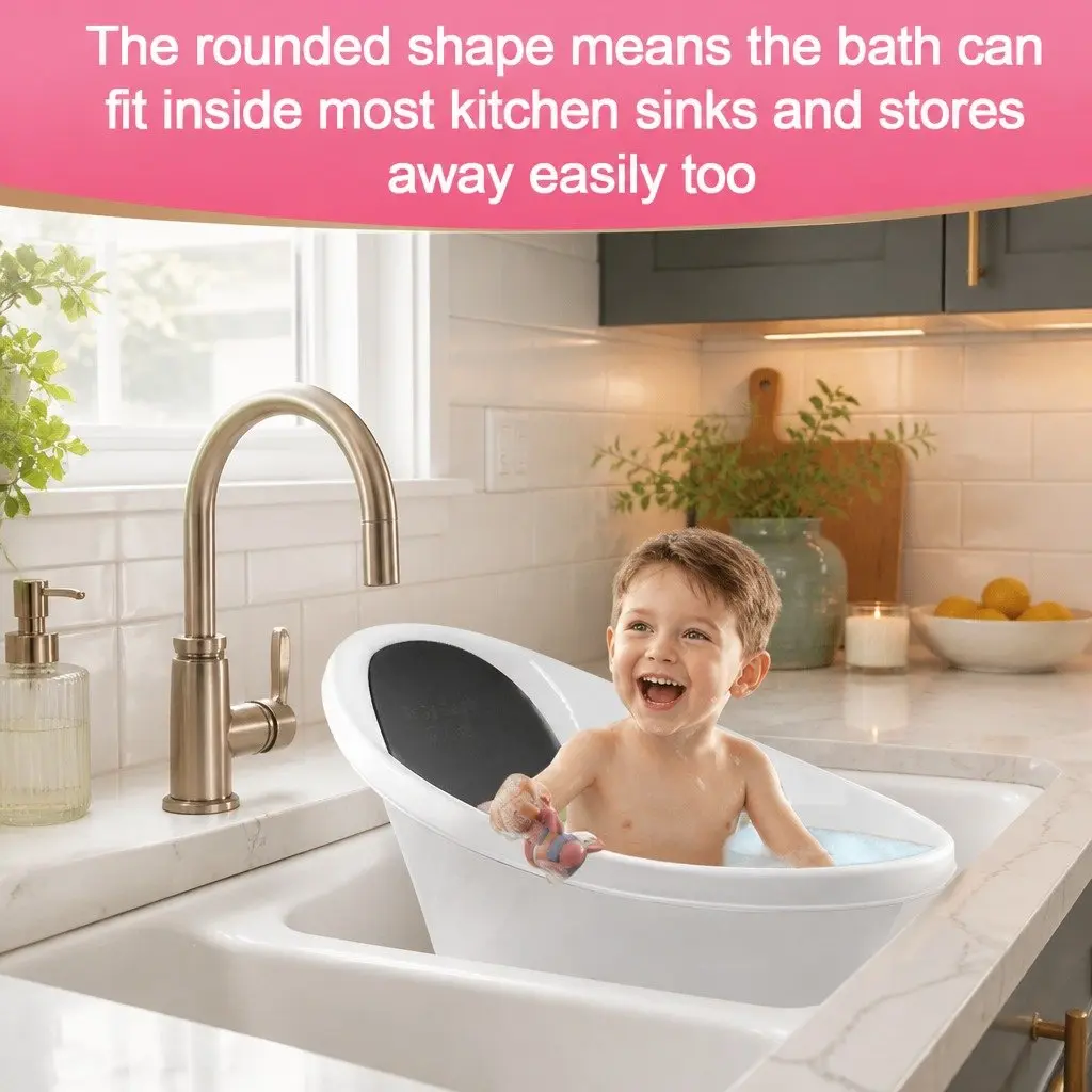 Baby Bath Tub Newborn Support 60cm Black