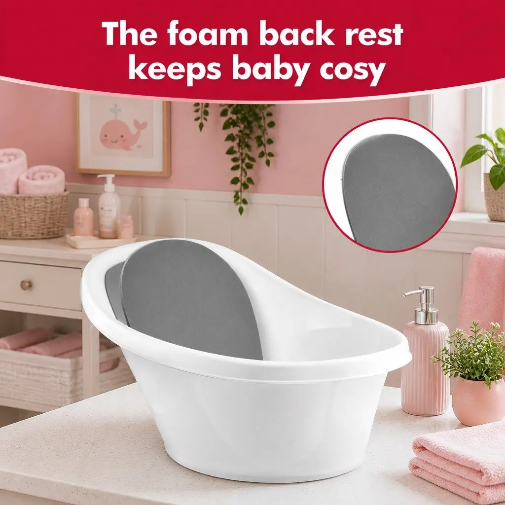 Baby Bath Tub Newborn Support 60cm Black