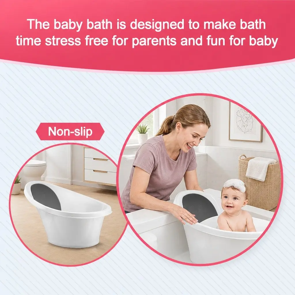 Baby Bath Tub Newborn Support 60cm Black