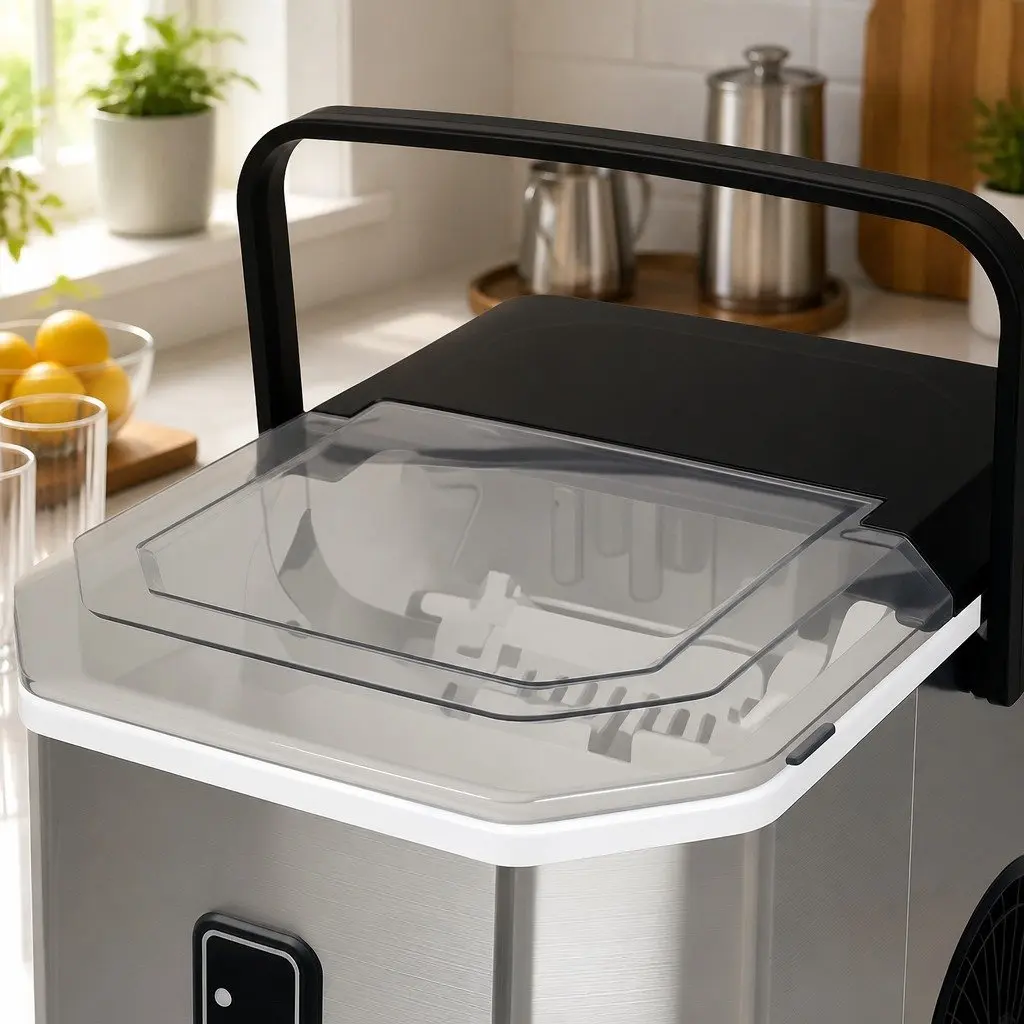 Portable Ice Maker Machine Bullet Ice Cube Tray 12kg Daily Output Silver