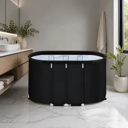 Portable Ice Bath Tub 120x70x70cm Inflatable Cold Water Folding Bathtub Spa