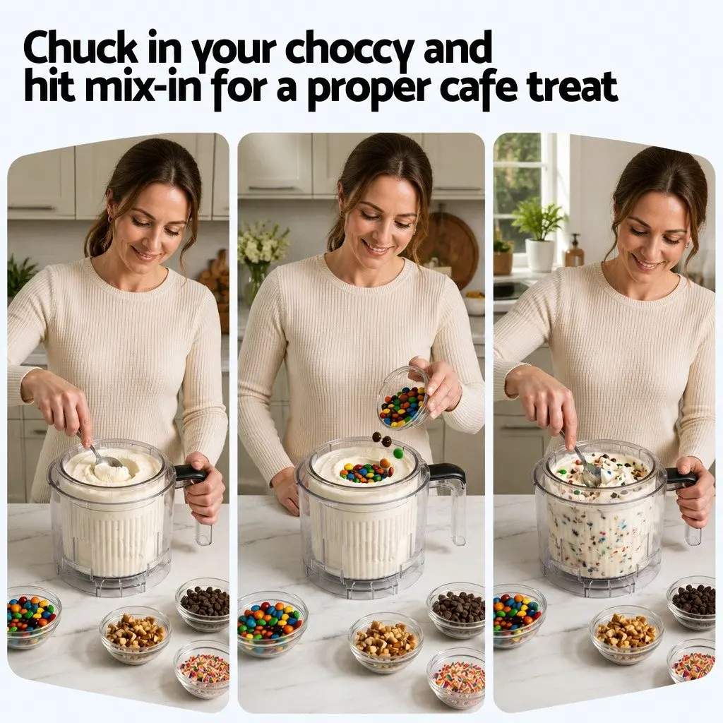 Ice Cream Maker 10-in-1 Homemade Gelato Sorbet Frozen Dessert Black