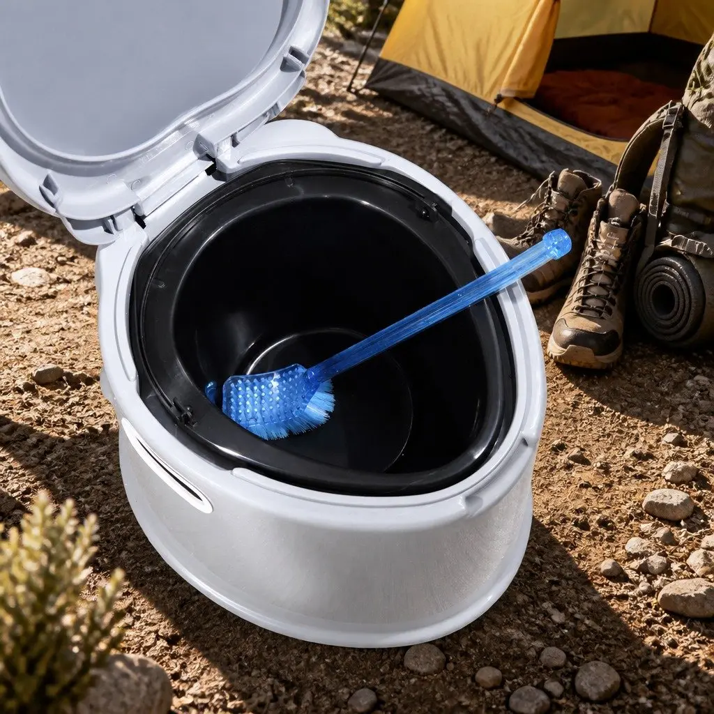 Portable Camping Toilet 6L Capacity Outdoor Potty Seat Grey