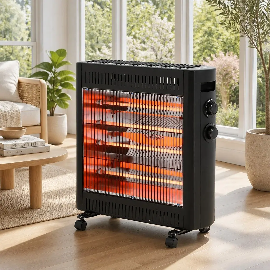 Infrared Heater Radiant Panel 2200W Electric Heating Quartz Elements Portable