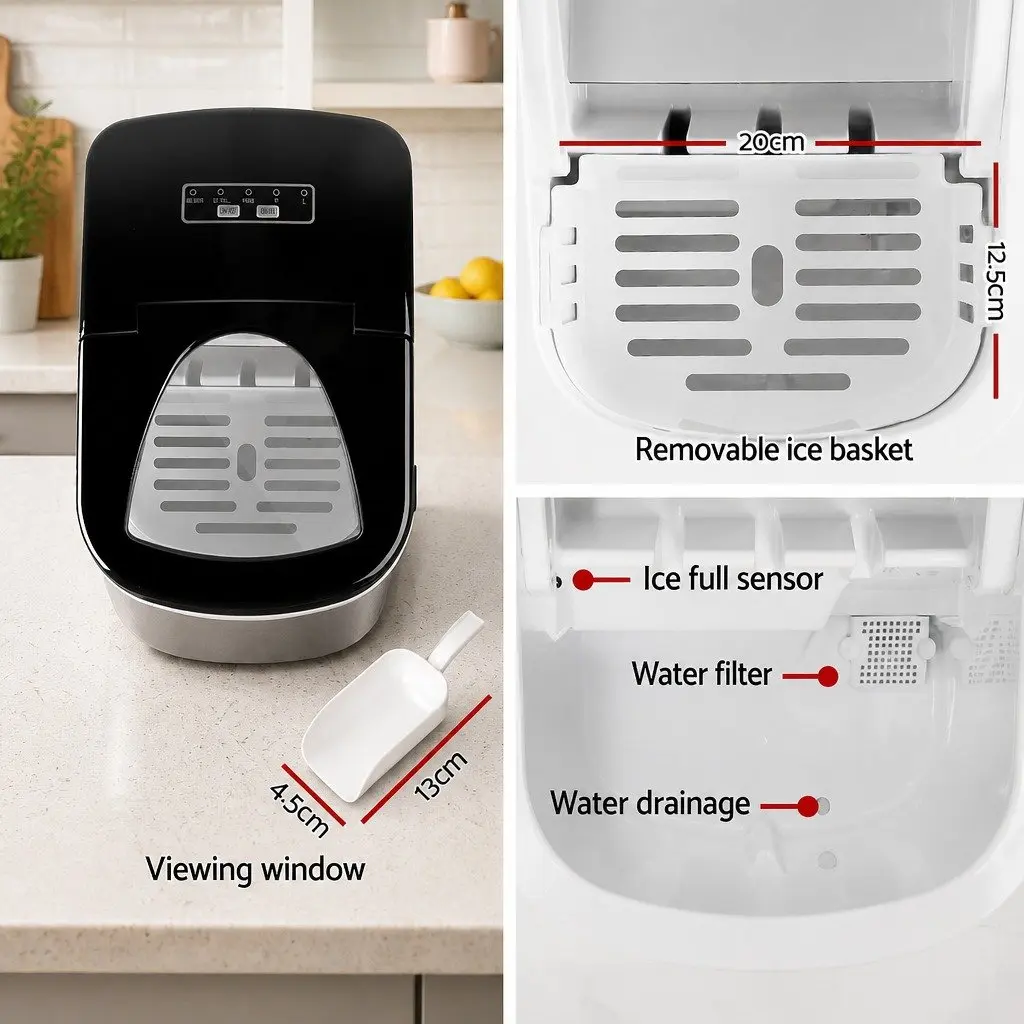 Ice Maker Portable Countertop Quick Freezing 2.4L Water Tank Silver