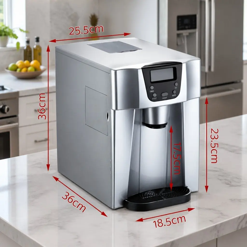 Ice Maker Portable Countertop Ice Cube Machine 2L Water Dispenser Silver