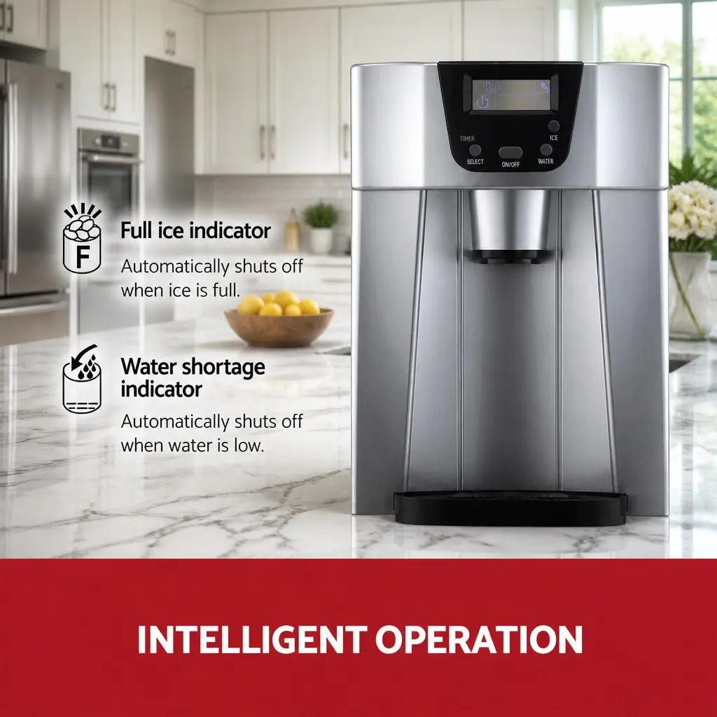 Ice Maker Portable Countertop Ice Cube Machine 2L Water Dispenser Silver