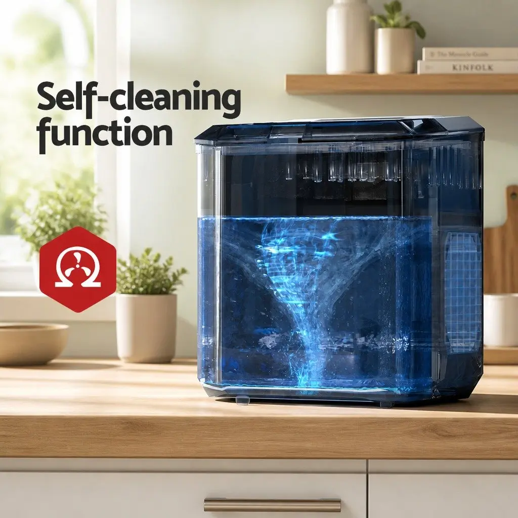 Ice Maker Machine Portable Countertop Ice Cube Maker 12kg Daily Capacity White