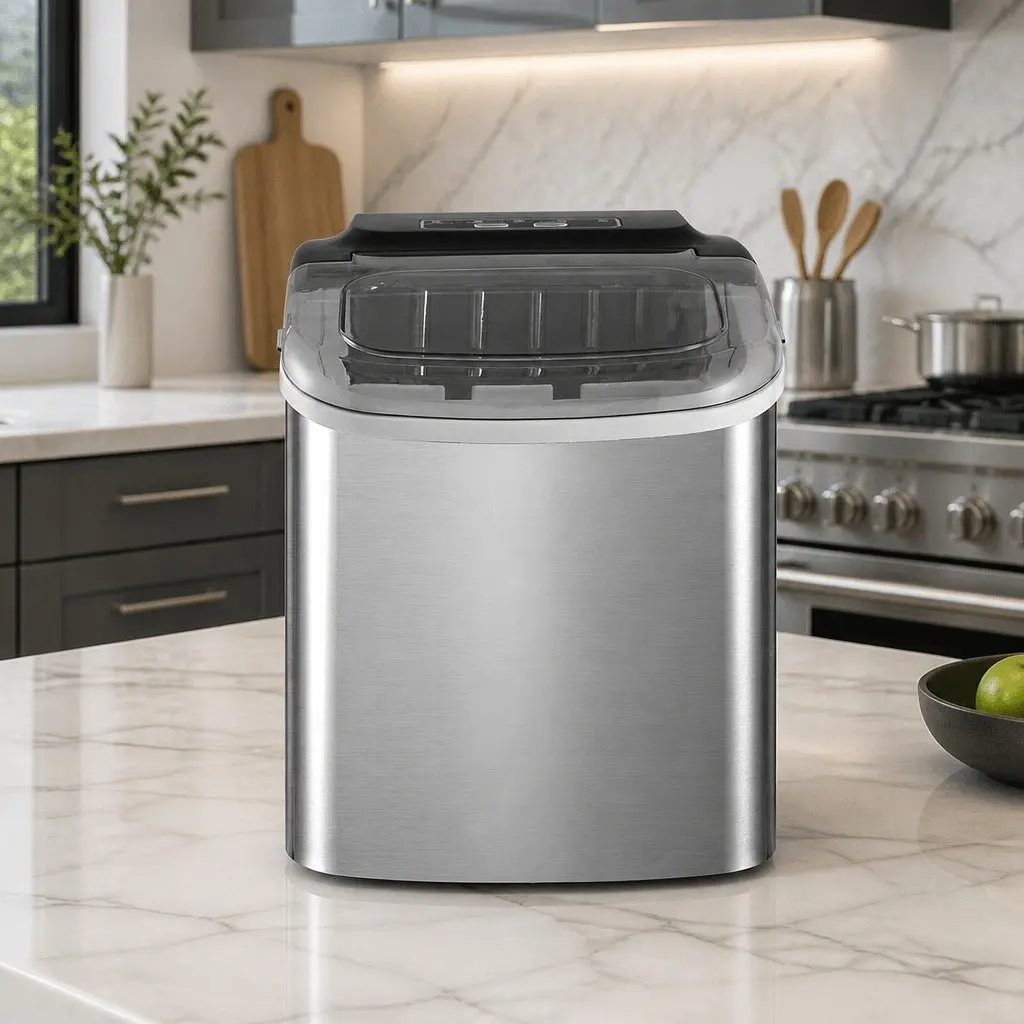 Ice Maker Machine Portable Countertop 12kg Daily Capacity Silver