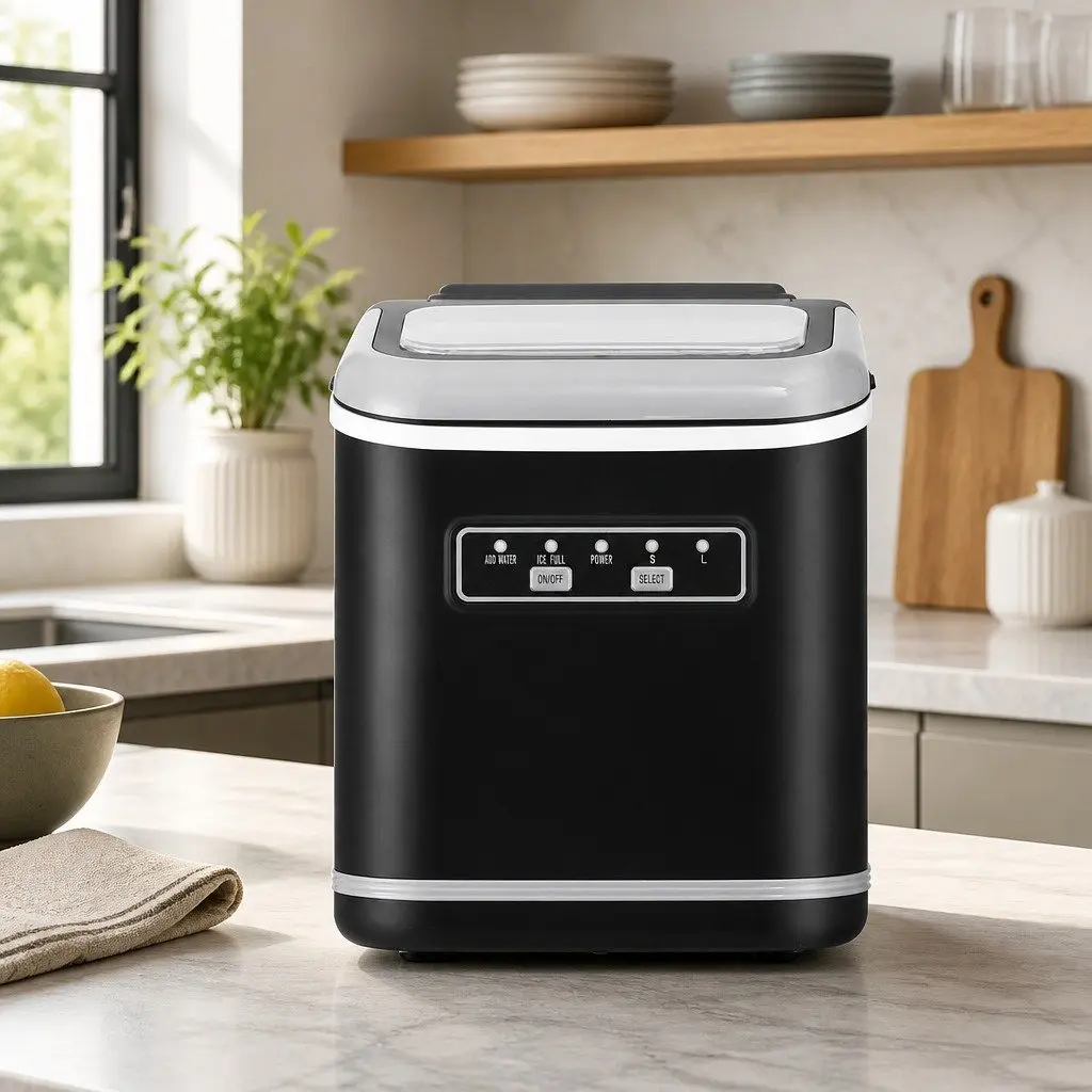 Ice Maker Machine Portable Self Cleaning Countertop 12kg Black