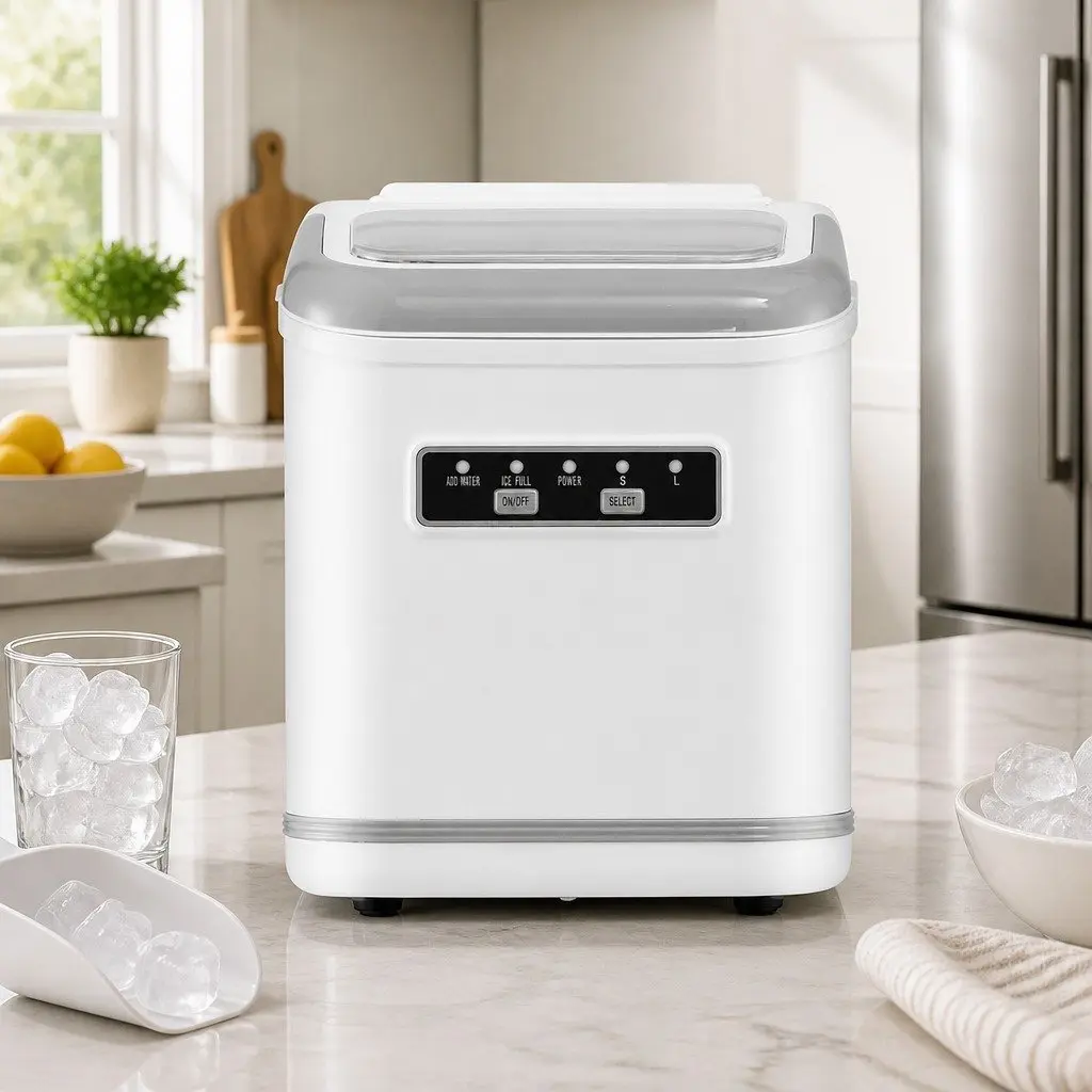 Ice Maker Machine Portable Countertop Self Cleaning 12kg Daily Production White