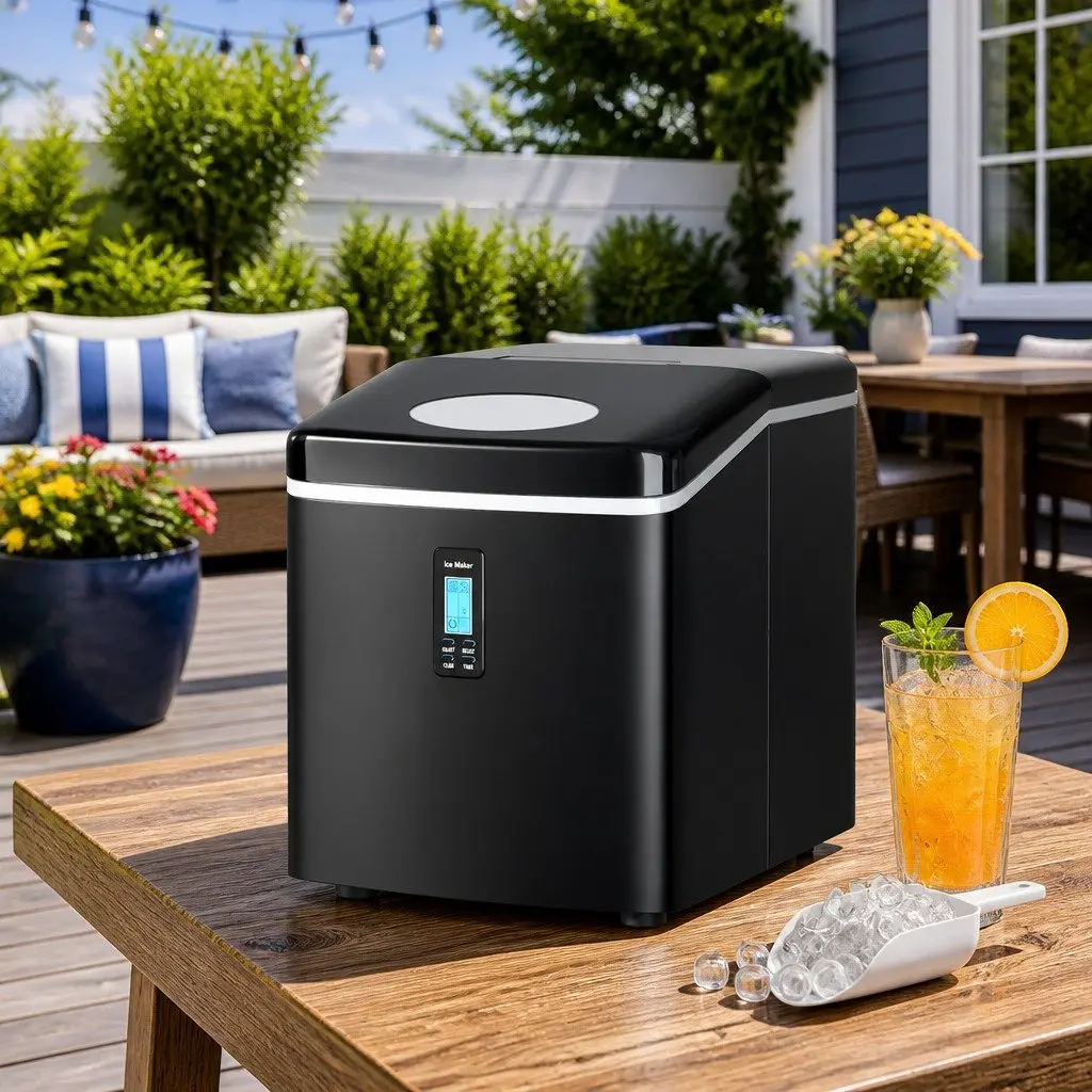Ice Maker Machine Portable Countertop Appliance 15kg Daily Capacity Black