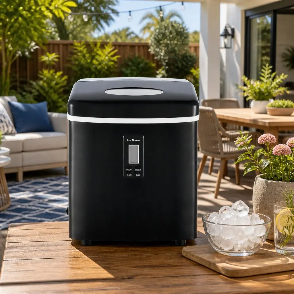 Ice Maker Machine Portable Countertop Appliance 15kg Daily Capacity Black