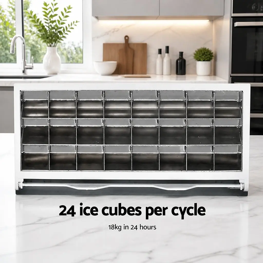 Countertop Ice Maker Silver Compact Portable 18kg Daily Production