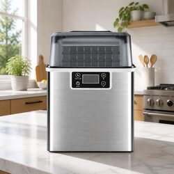 Ice Maker Machine Portable Countertop Ice Cube Tray 3.2L Silver Quick Freezing
