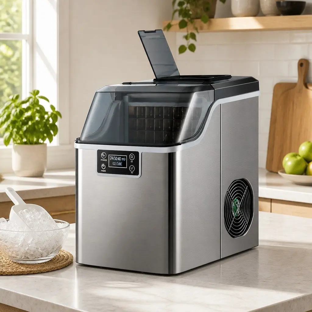 Ice Maker Machine Portable Countertop Ice Maker 3.2L Silver Quick Freezing