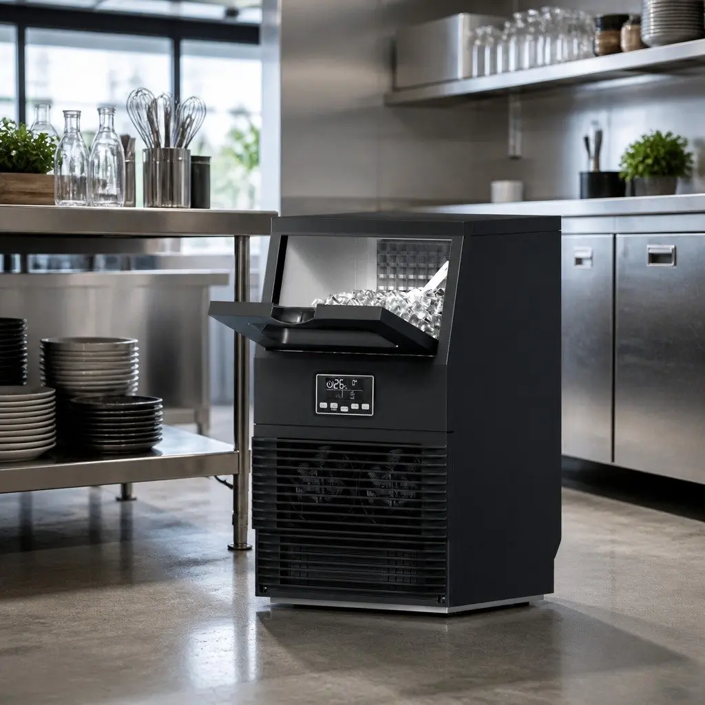 Commercial Ice Maker Machine 30kg Black Kitchen Appliance