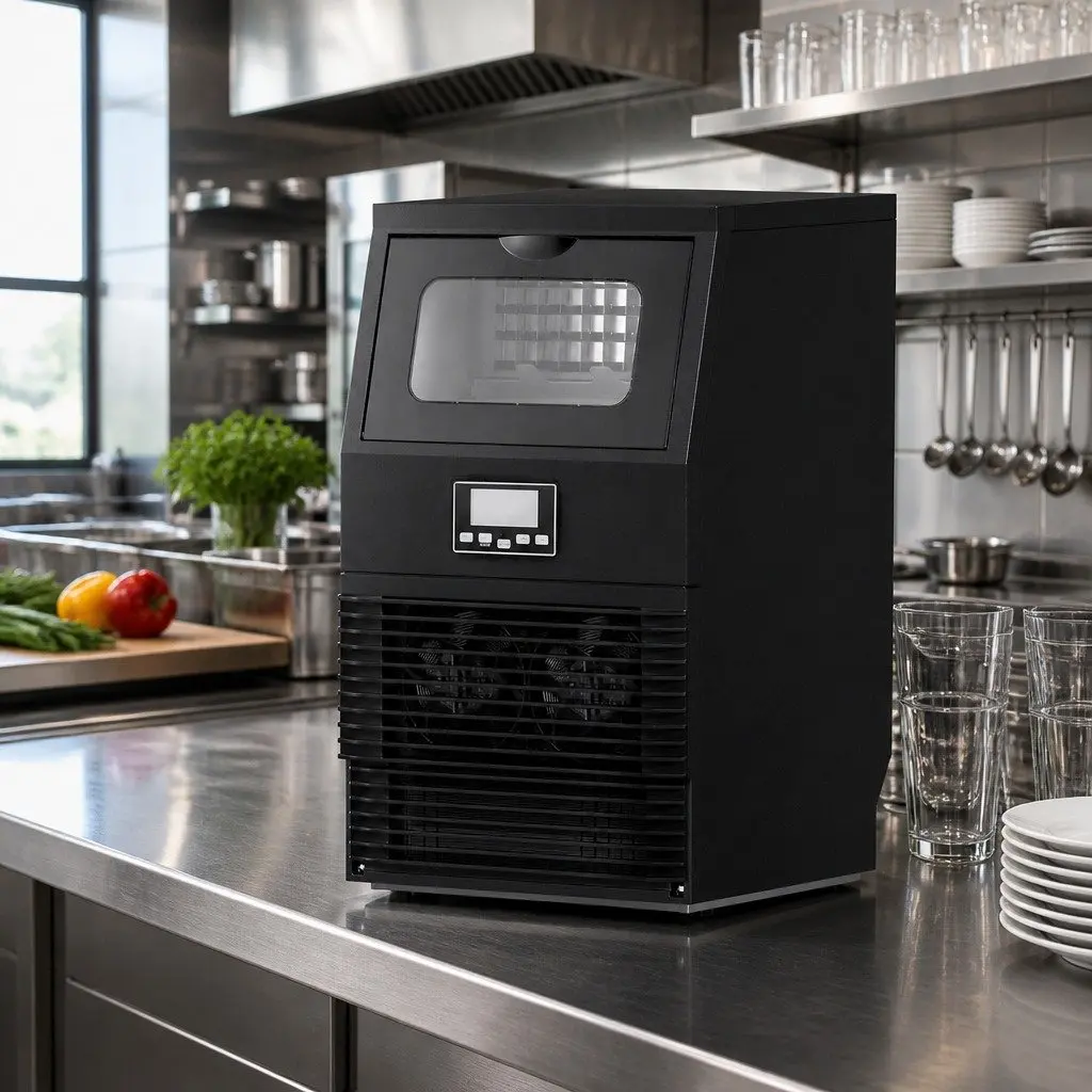 Commercial Ice Maker Machine 30kg Black Kitchen Appliance