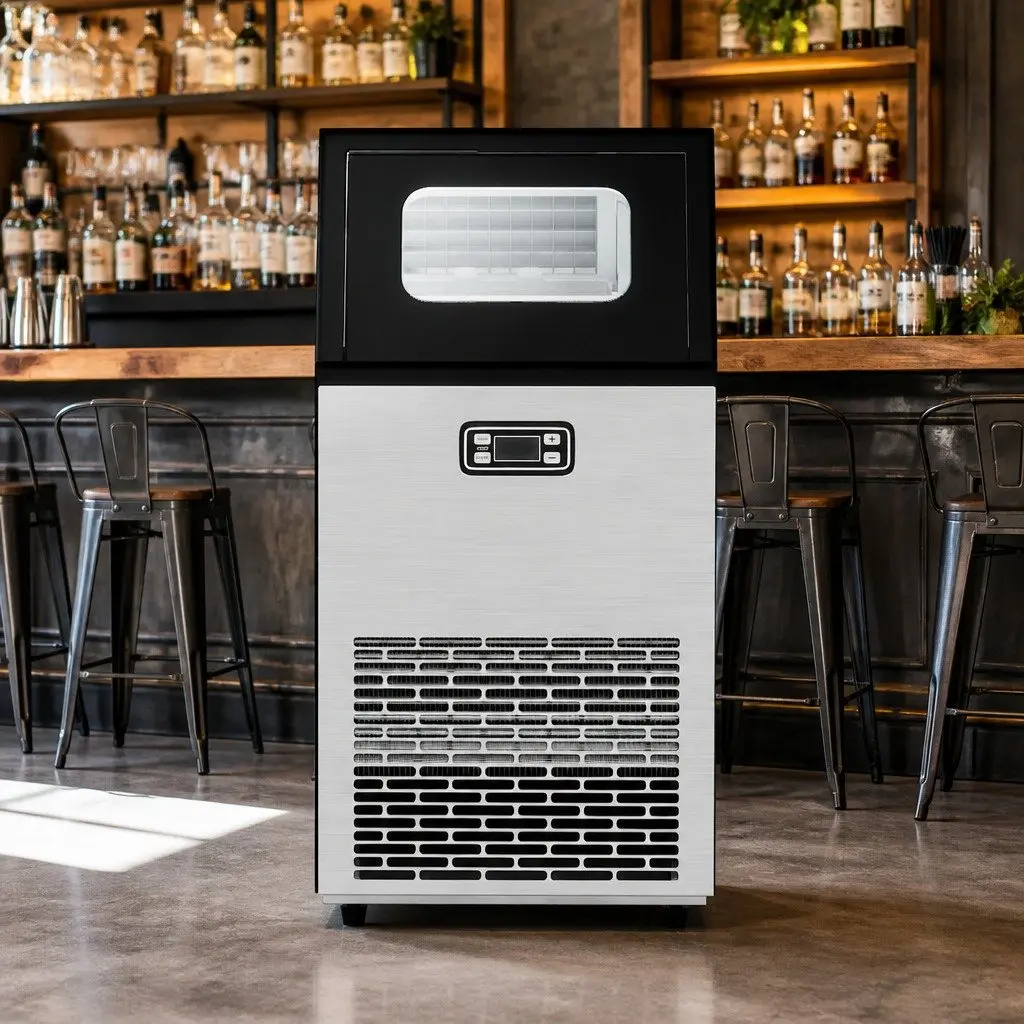 Commercial Ice Maker Machine 45kg Capacity Cube Tray Bar Stainless Steel