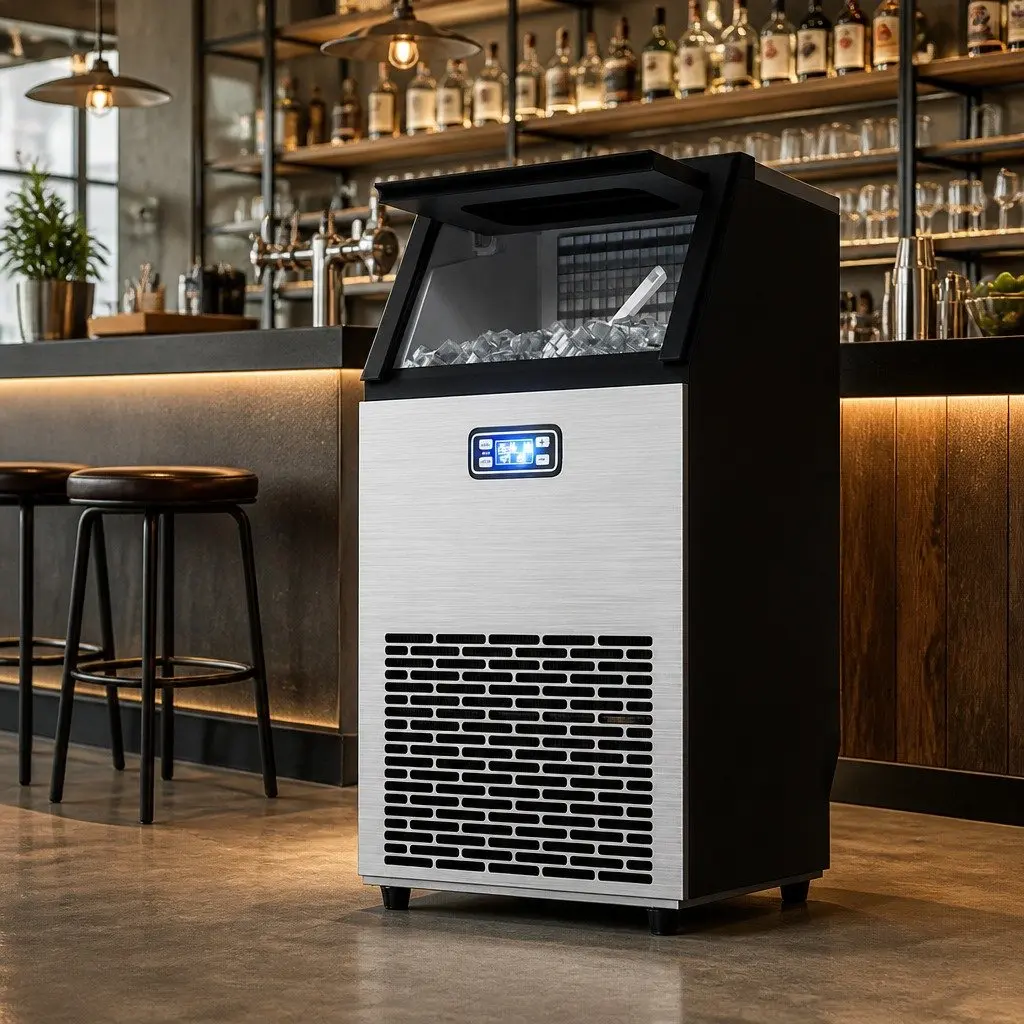 Commercial Ice Maker Machine 45kg Capacity Cube Tray Bar Stainless Steel