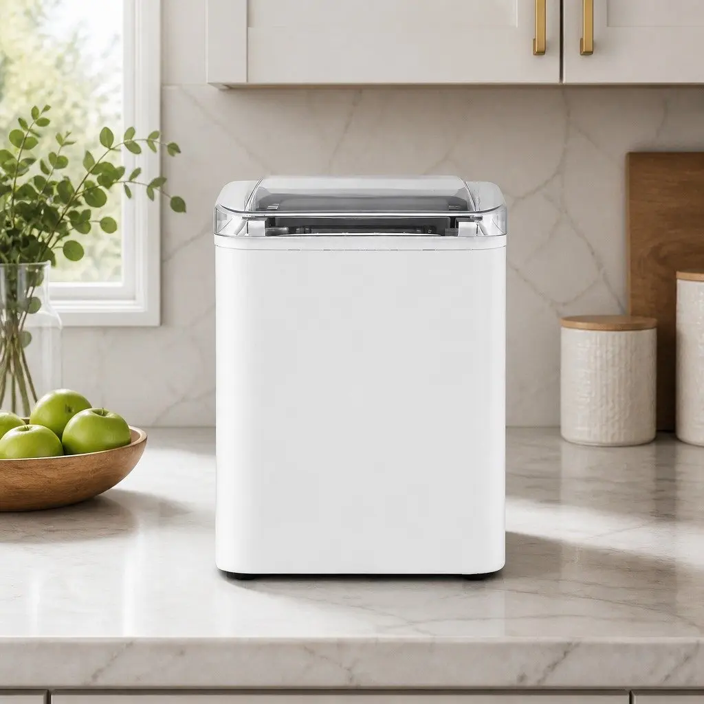 Portable Ice Maker Machine Countertop 12kg Daily Capacity Self Cleaning White