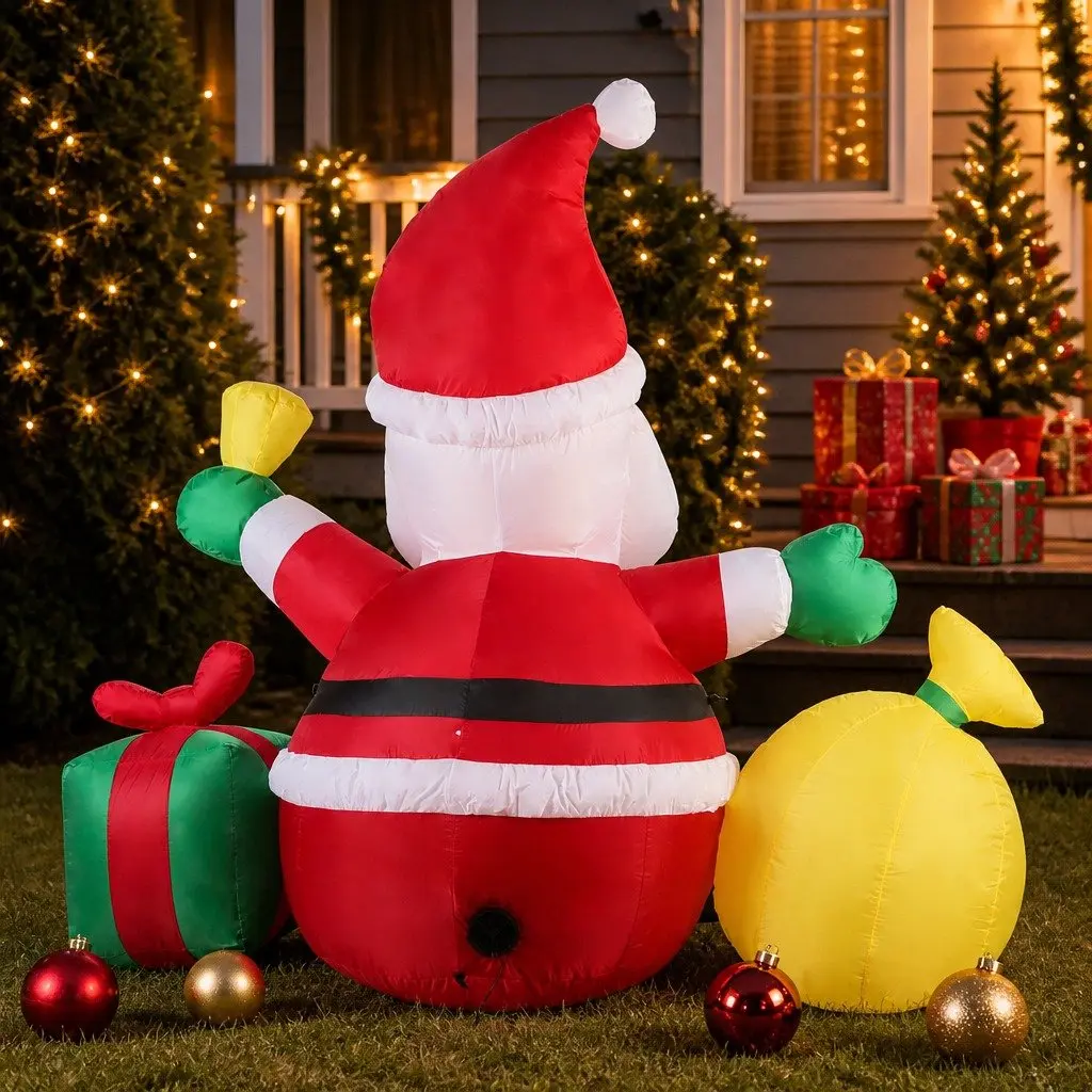 Christmas Inflatable Outdoor Decoration Self-Inflate LED Lights 240cm x 120cm x 180cm